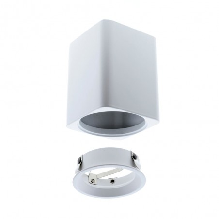 Desmontaje para introducir bombilla GU10 en Foco Flin blanco blanco