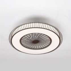 Ventilador DC Mirabel 40W 2800lm CCT-DIMM instalado en techo y encendido con luz neutra