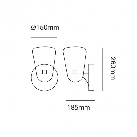Cota Aplique IP44 Nera 1xE27