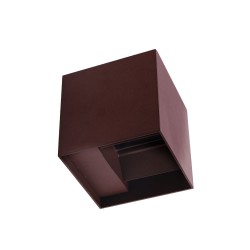 Aplique IP54 Cube led 2x5W 4000K marrón óxido apagado