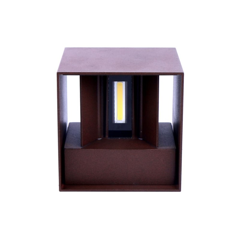 Cube Outdoor LED Wall Lamp IP54 2x5W 4000K Rust brown