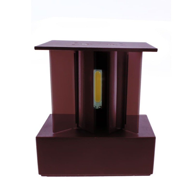Applique murale LED Cube IP54 2x5W 4000K Marron Rouille