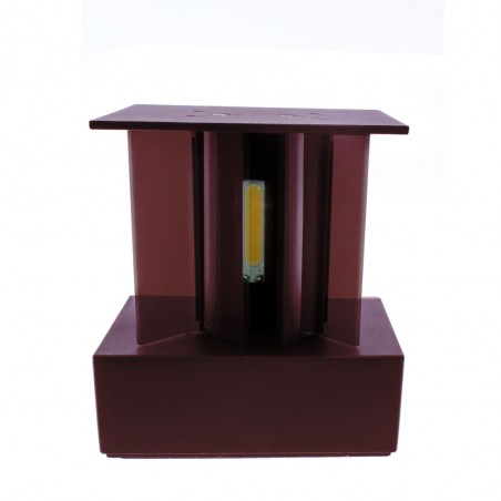 Cube Outdoor LED Wall Lamp IP54 2x5W 4000K Rust brown