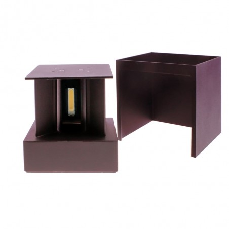 Applique murale LED Cube IP54 2x5W 4000K Marron Rouille