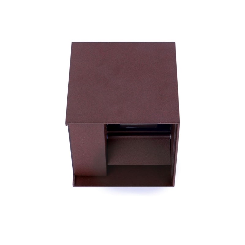 Cube Outdoor LED Wall Lamp IP54 2x5W 4000K Rust brown