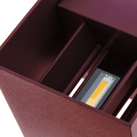 Cube Outdoor LED Wall Lamp IP54 2x5W 4000K Rust brown