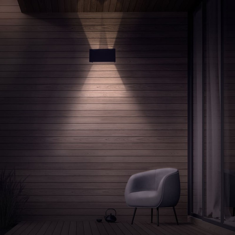 Cube LED Wall Light IP54 4x5W 4000K Anthracite