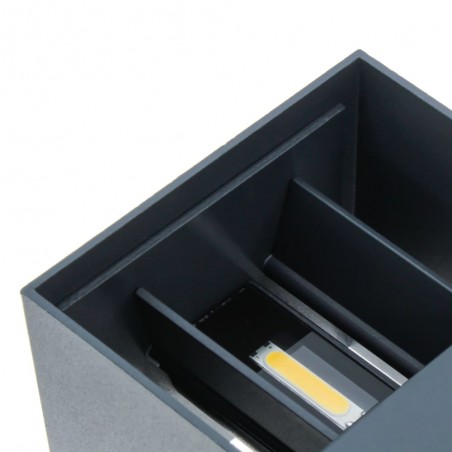 Cube Outdoor LED Wall Lamp IP54 2x5W 4000K Anthracite