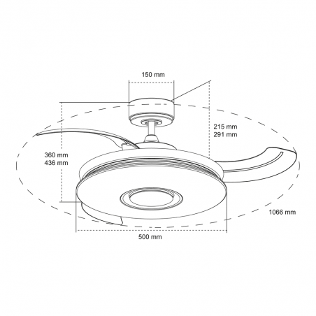 Cota Ventilador DC Gaby LED RGB-CCT y Altavoz