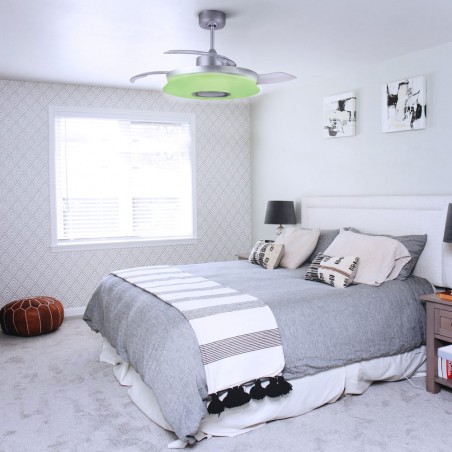 Ventilateur DC Gaby LED RGB 3CCT Haut-parleur Pales pliables