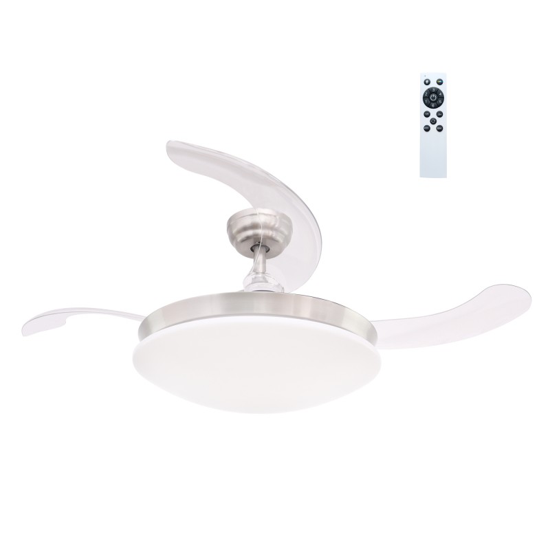 Ventilateur Maria DC LED 3CCT Haut-parleur caché Pales pliables