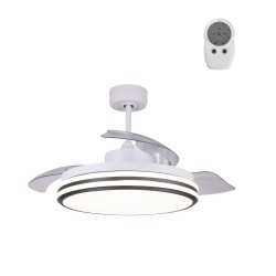 Louis DC LED Dimmable Ceiling Fan 35W 3CCT White Foldable