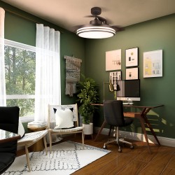 Louis DC LED Dimmable Ceiling Fan 35W 3CCT Black Foldable blades