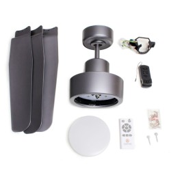 Ventilateur DC Cimio LED 22W 3CCT Acier titan Installation facile