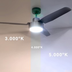 Cimio LED DC Ceiling Fan 22W 3CCT Steel Titanium Easy Installation
