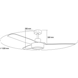 Cimio LED DC Ceiling Fan 22W 3CCT Steel Titanium Easy Installation