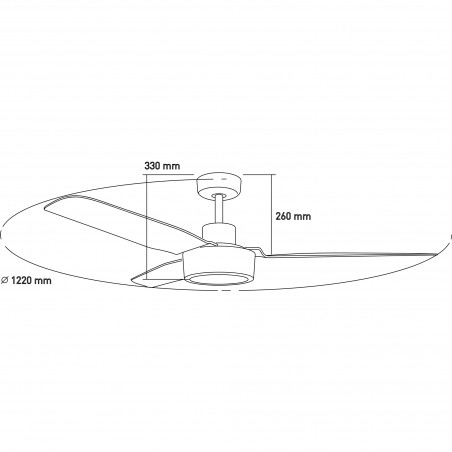 Cimio LED DC Ceiling Fan 22W 3CCT Steel Titanium Easy Installation