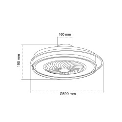Cota del Ventilador de techo LED AC Andrea - CCT