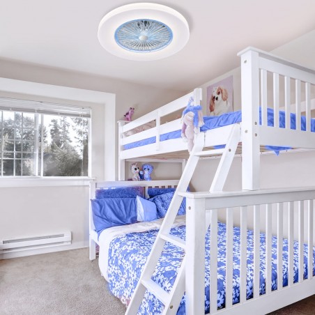 Cuanto juvenil con literas decorado con Ventilador LED Kitale con motor AC - DIMM -CCT