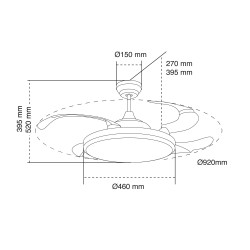 Camel DC Ceiling Fan 36W 3CCT Foldable Blades