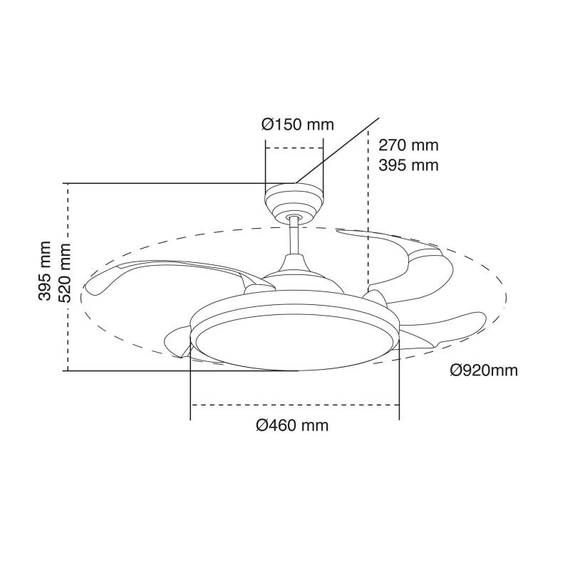 Camel DC Ceiling Fan 36W 3CCT Foldable Blades