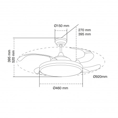 Camel DC Ceiling Fan 36W 3CCT Foldable Blades