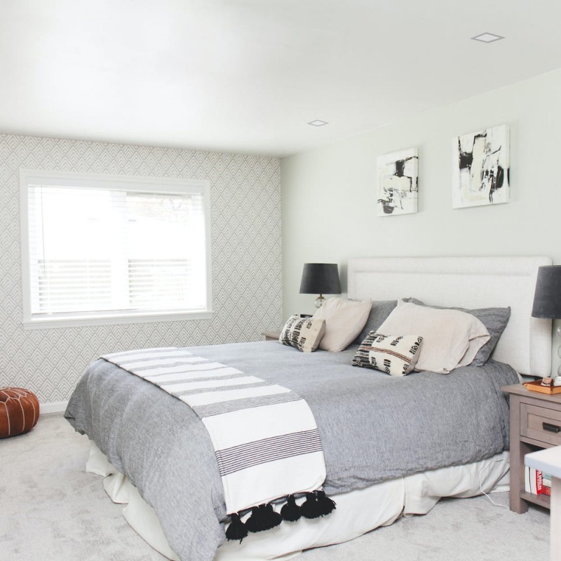 Dormitorio con empotrables Know de 6watios acabado gris