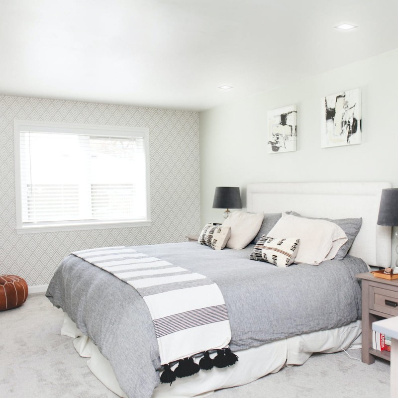 Dormitorio con empotrables Know de 6watios acabado gris