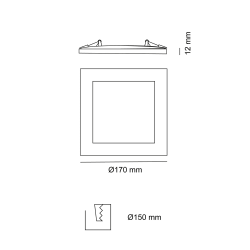 COTA EMPOTRABLE LED 12W 4000K KNOW CUADRADO GRIS