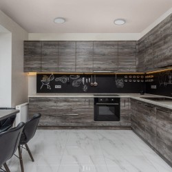 Cocina moderna decorada con plafones LED Knowredondo acabado gris de 12 watios