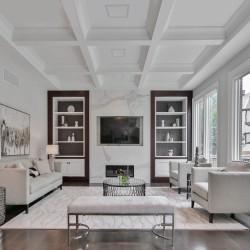 Sala de estar decorada con EMPOTRABLE LED 30W 4000K KNOW CUADRADO BLANCO