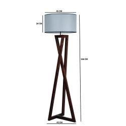 Medidas de la lámpara Lámpara de pie de madera Model 4 gris