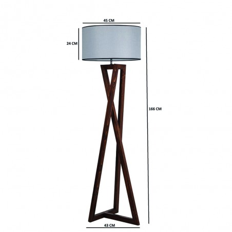Medidas de la lámpara Lámpara de pie de madera Model 4 gris