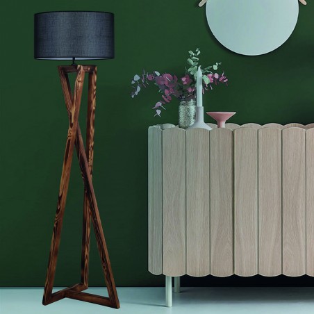 Recibidor decorado con Lámpara de pie de madera Model 4 gris antracita