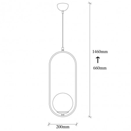 Medidas de la Lámpara colgante de 1 luz Model 7 regulable en altura