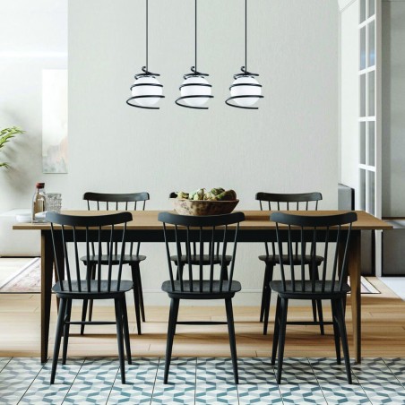 Comedor decorado con Lámpara de techo de 3 luces Model 6 regulable en altura