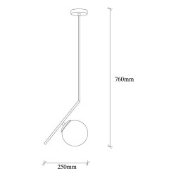 Medidas de la Lámpara colgante de 1 luz Model 9