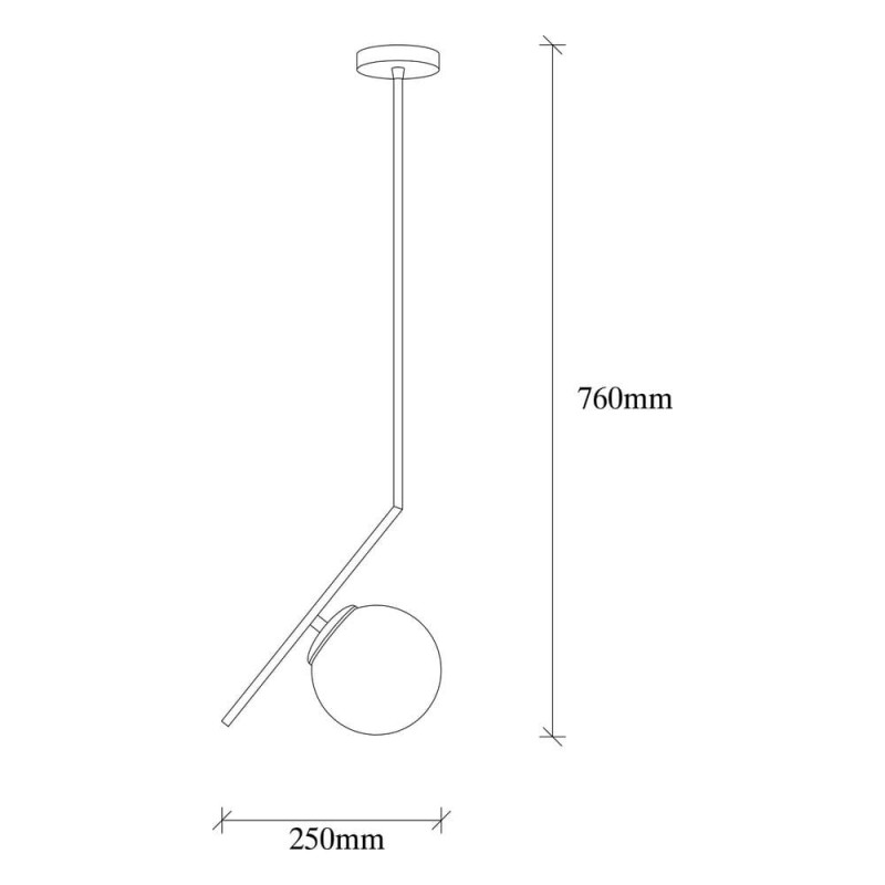 Model 9 Deco 1-Light Pendant Lamp Black