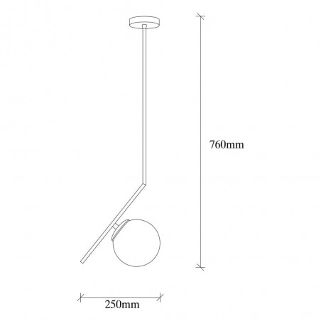 Model 9 Deco 1-Light Pendant Lamp Black