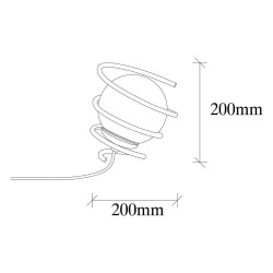 Medidas de la lámpara de mesa de 1 luz Model 6