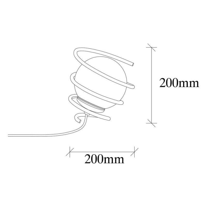 Medidas de la lámpara de mesa de 1 luz Model 6