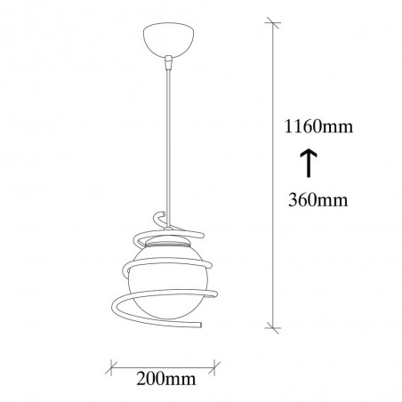 Medidas de la Lámpara colgante de 1 luz Model 6 regulable en altura