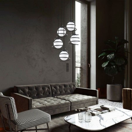 Sala de estar decorado con Lámpara de techo de 5 luces Model 6 regulable en altura