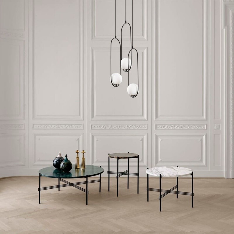 Sala de estar decorada con Lámpara colgante Model 7 de 3 luces redonda