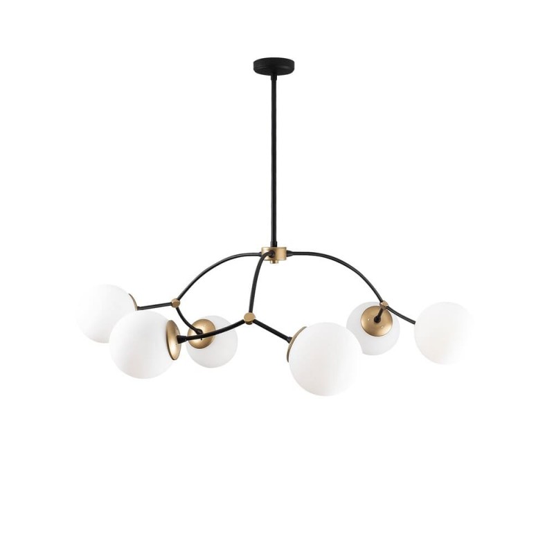 Lámpara de techo de 6 luces con tulipas de cristal Model 5