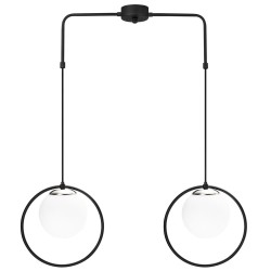 Model 10 Deco 2-Lights Pendant Lamp Black Adjustable Height