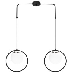 Suspension Modèle 10 Deco 2 Lumières Noire Hauteur Réglable