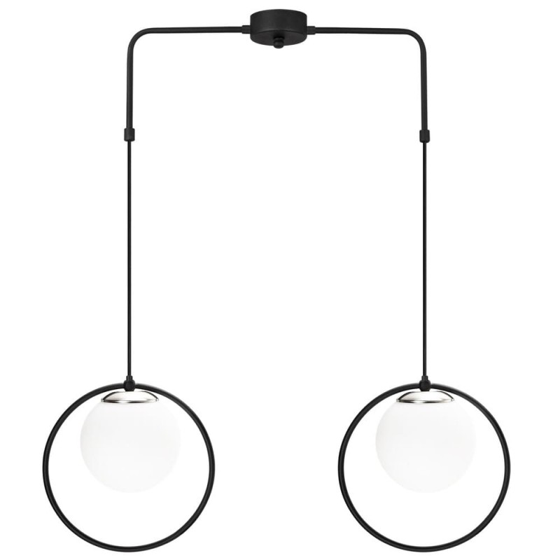 Suspension Modèle 10 Deco 2 Lumières Noire Hauteur Réglable
