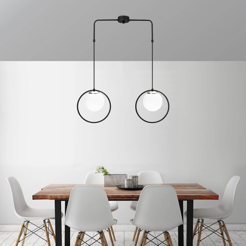 Comedor decorado con Lámpara de techo colgante de 2 luces Model 10