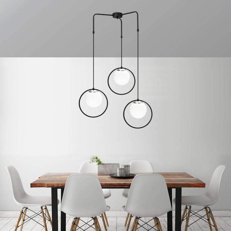 Comedor decorado con Lámpara de techo colgante de 3 luces Model 10